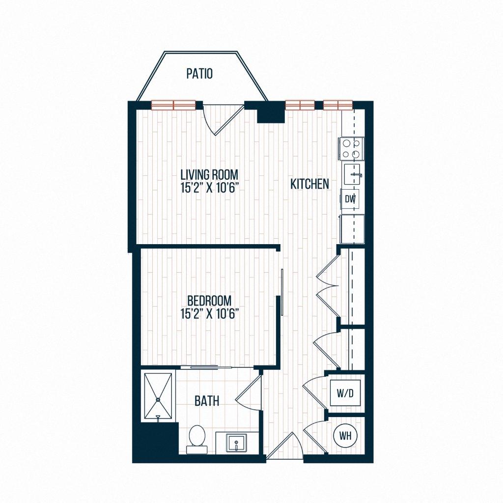 Capitol Rose Luxury Apartments in Washington, DC D9 A Floor Plan